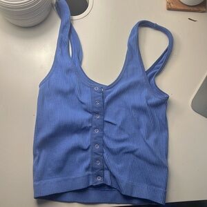 blue rue21 tank top cropped